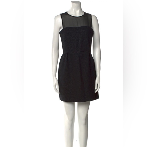 Sandro Black Mesh Panel Mini Dress - Picture 1 of 4